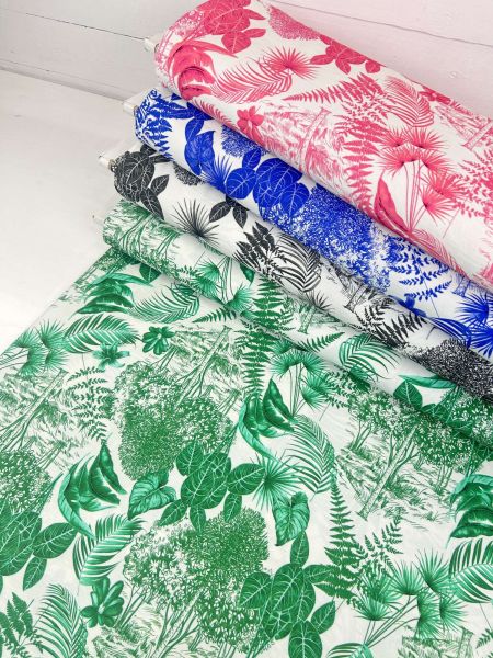 Viskose Webware Tropical Garden