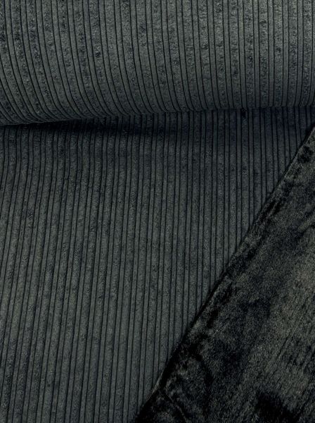 Cord mit Fellseite Schwarz
