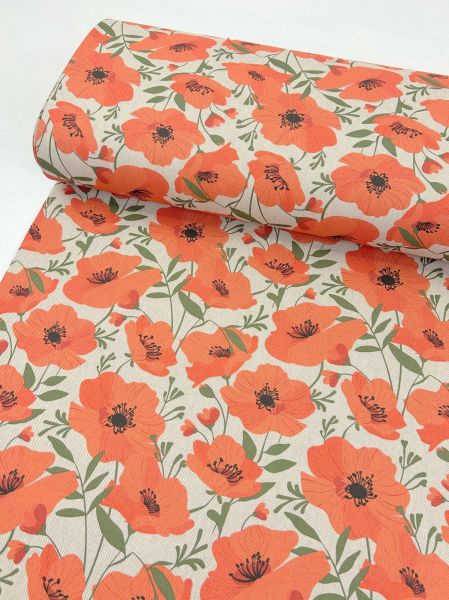 Canvas Baumwolle Mohnblume
