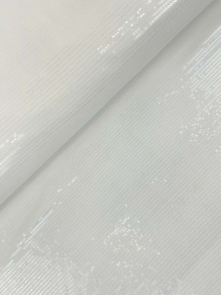 Pailletten Stoff Weiß