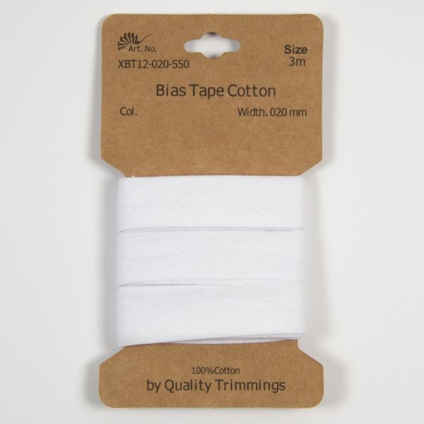 Schrägband Baumwolle Weiß