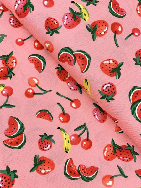 Viscose-Webware Fruits BonBonRosa