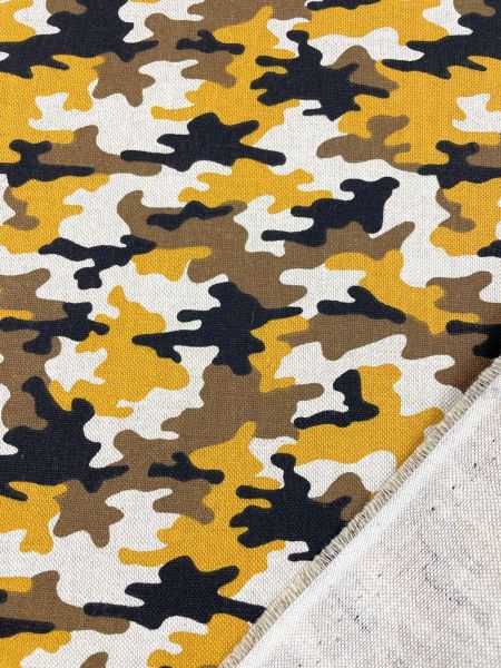 Baumwolle Canvas Camouflage Senfgelb