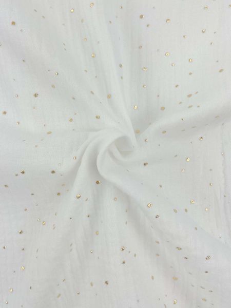 Musselin Shiny Dots Weiss