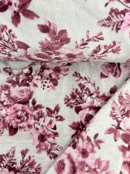 Wellness Fleece Vintage Blumen Rosa