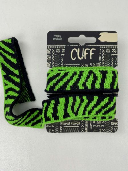 Cuff Bündchen Zebra 2cm Grün