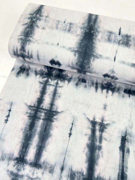 Baumwoll-Webware Batik Handgefärbt Schwarz