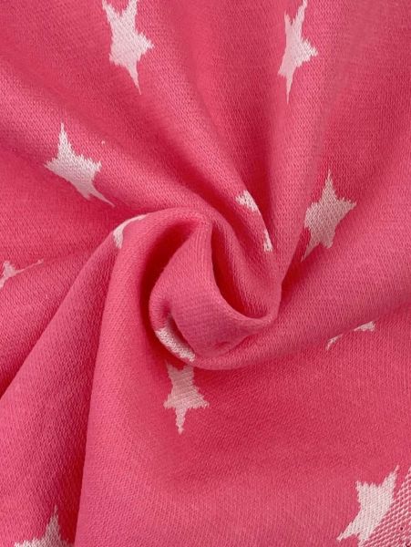 Jacquard-Jersey Star Pink/Weiß