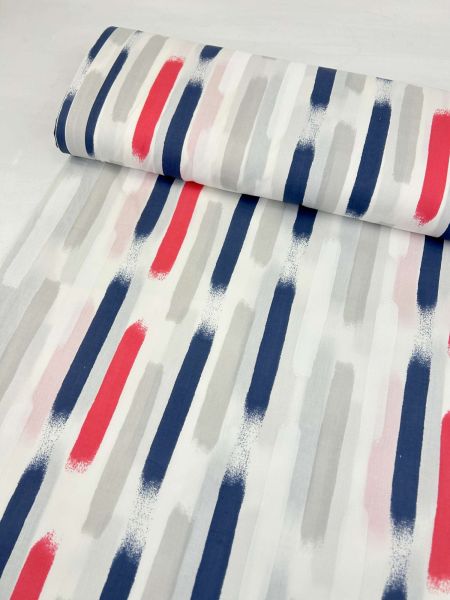 Baumwolle dehnbar Pinselstrich Streifen