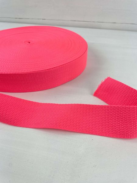 Gurtband Baumwoll-Optik 4cm NEON Pink
