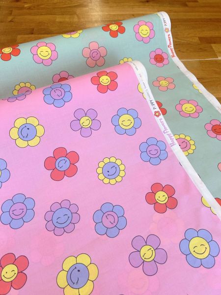 Baumwolle Beschichtet Wachstuch Happy Flowers