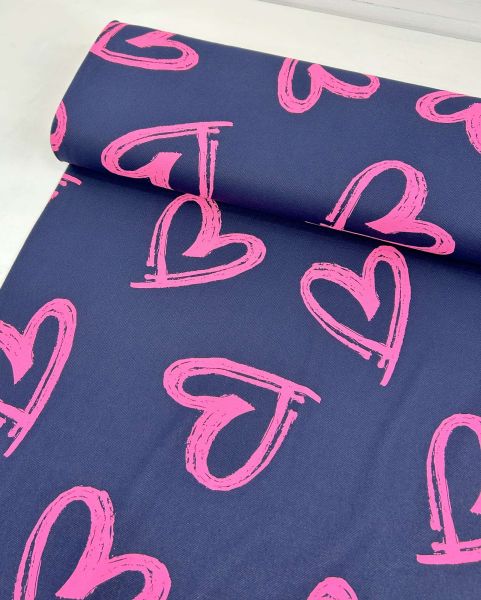 French Terry Jeansoptik NEON Herz