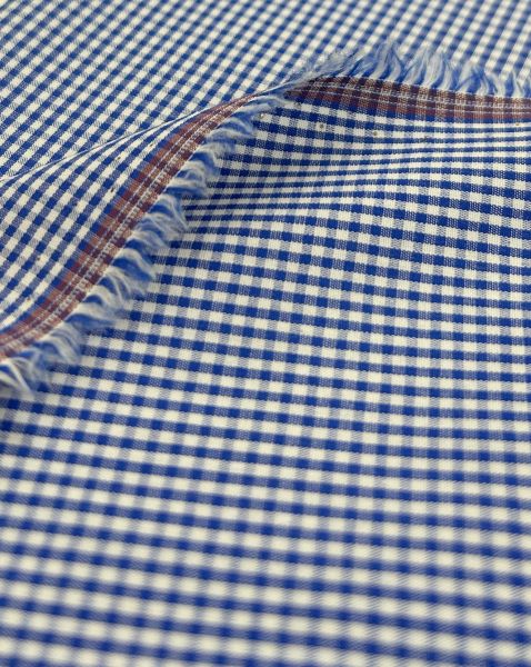 Baumwollstoff Vichy Karo Mini Blau Weiß