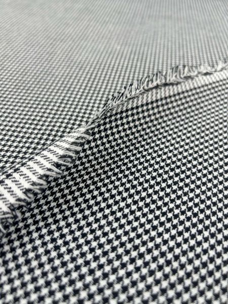 Bekleidungsstoff Hahnentritt Klein Schwarz Weiß