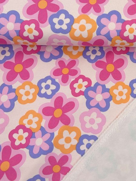 Alpenfleece Ökotex Blumen Rosa