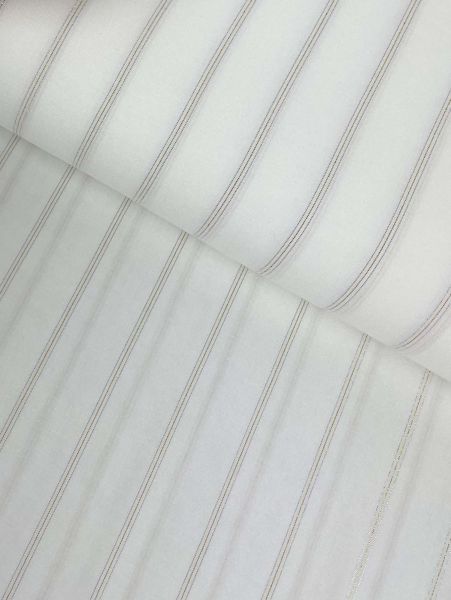 Baumwolle Lurex Streifen Weiss