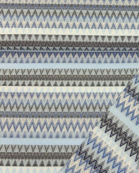 Jacquard Dekostoff Ethno Blau