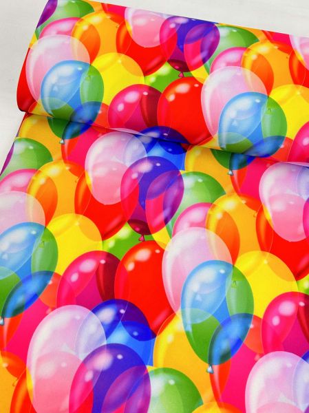 Karnevalsstoff Bunte Luftballons