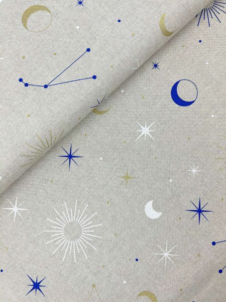 Baumwoll Canvas Sonne, Mond & Sterne