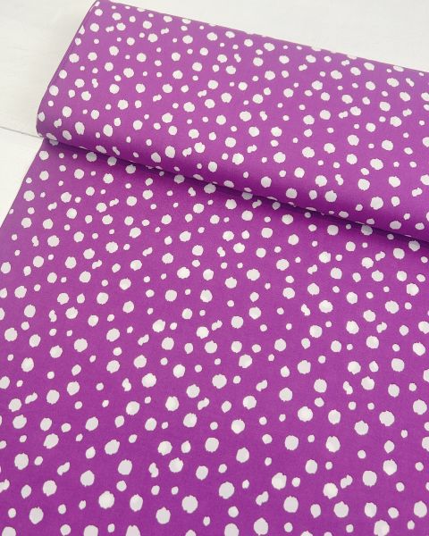 RESTSTÜCK 1,30m Viskose Webware Designs Punkte Purple