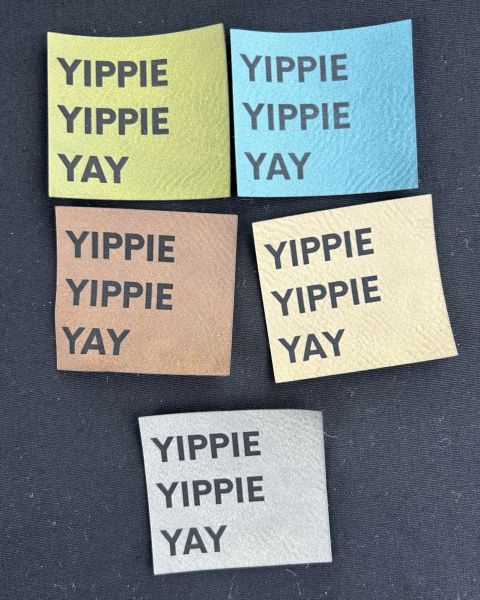 Kunstleder Label YIPPIE YIPPIE YAY