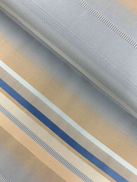Dekostoff Polyester Streifen Grau/Blau