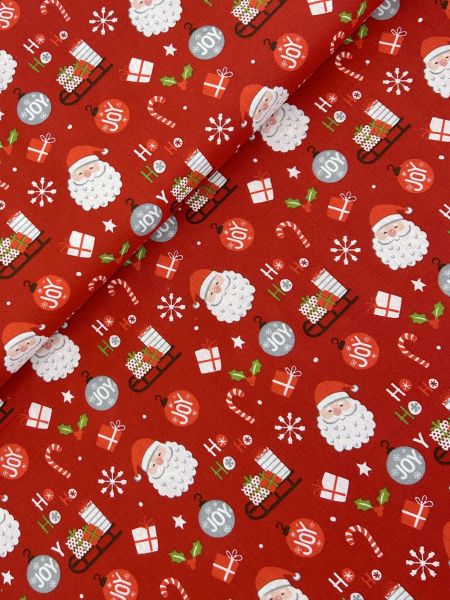 Baumwoll-Webware Weihnachten Weihnachtsmann
