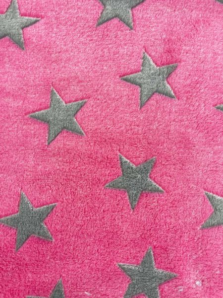 Wellnessfleece Sterne GEPRÄGT Pink/Grau