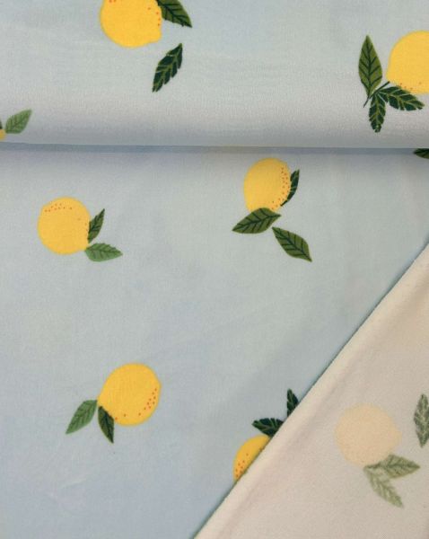 Nicki Velours Zitronen Hellblau