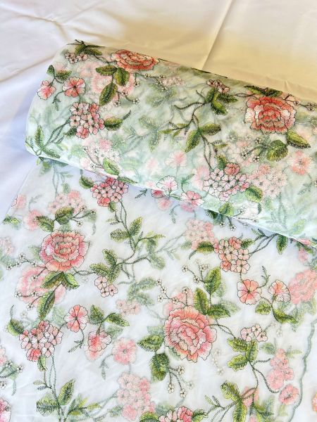 Blumen-Spitzen-Tüll Weiße Rose